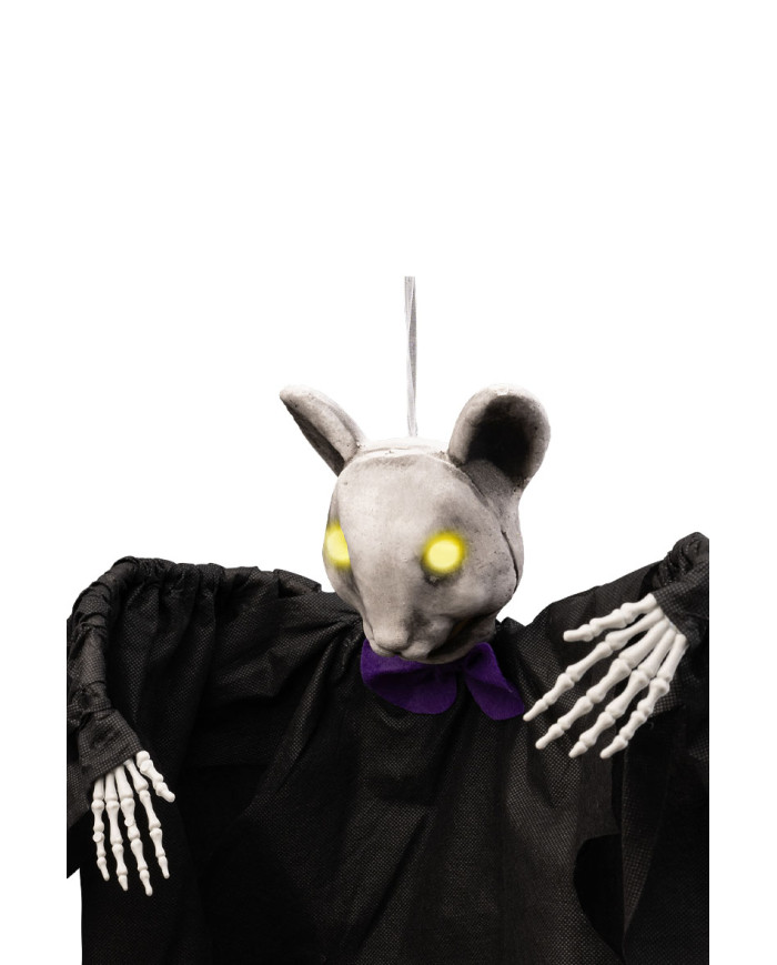 Monstre rat à suspendre h. env. 90 cm avec lumières (piles comprises) avec étiquette volante / étiquette