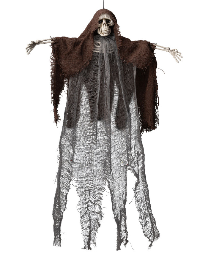 Hanging skeleton w/cloak and hood h.cm.60 with hangtag/label