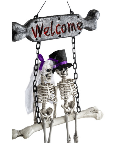 Adornos de esqueletos de tobogán para colgar de unos 60 cm de altura x 40 cm de longitud con etiqueta colgante/etiqueta...