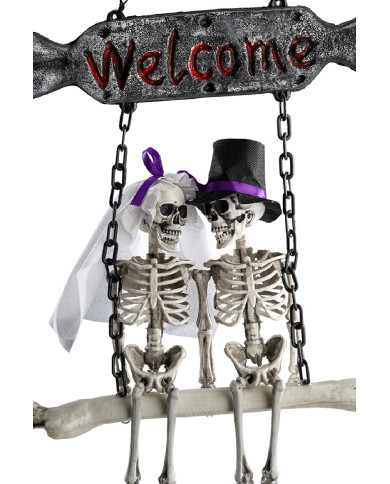 Adornos de esqueletos de tobogán para colgar de unos 60 cm de altura x 40 cm de longitud con etiqueta colgante/etiqueta...