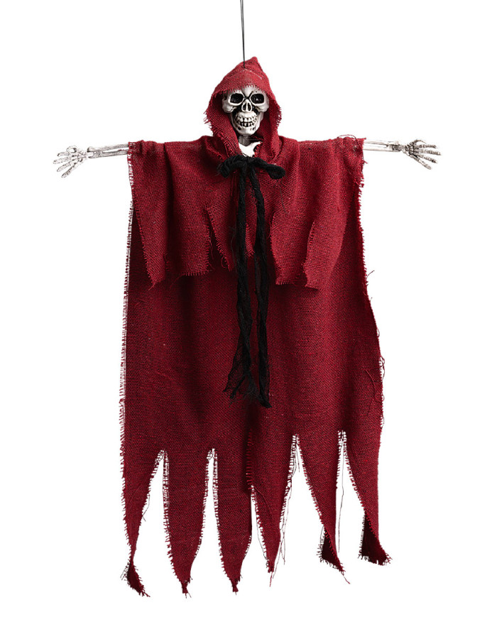 Hanging skeleton w/red dress h.cm. 60 with hangtag/label
