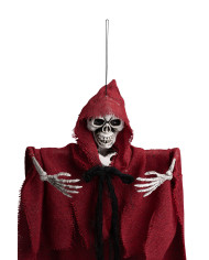 Hanging skeleton w/red dress h.cm. 60 with hangtag/label