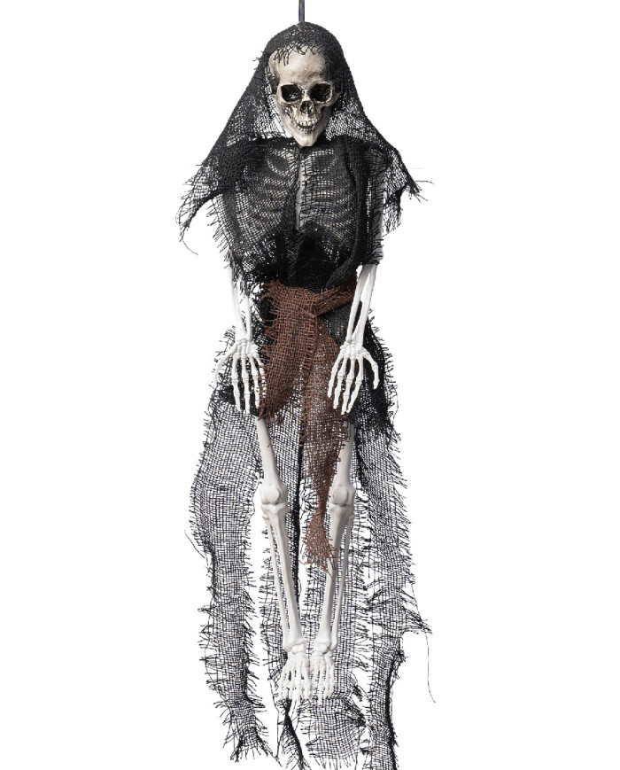 Hanging skeleton w/black dress h.cm. 45 with hangtag/label