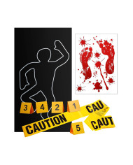 Ensemble décoration scène de crime dans une boîte