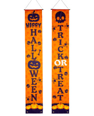2 banner in tessuto happy Halloween h.cm.180 x l.cm.30 ca. in busta con cavallotto 2 banner in tessuto happy Halloween h.cm.180 x l.cm.30 ca. in busta con cavallotto