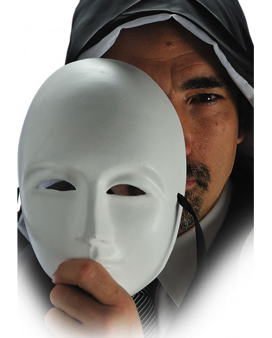 White papier-mache face with forehead cap.