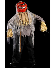 Monstre citrouille sur piédestal avec lumières, son et mouvement (piles comprises) h. env. 190 cm dans un sachet