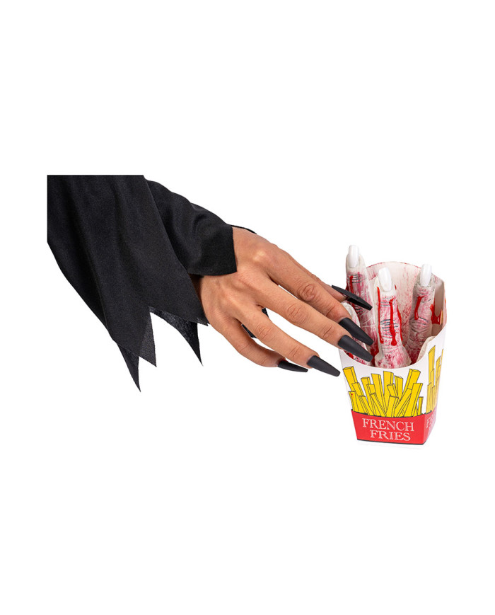 Dita fritte con sangue in scatola h.cm.16 ca. con cartellino/etichetta