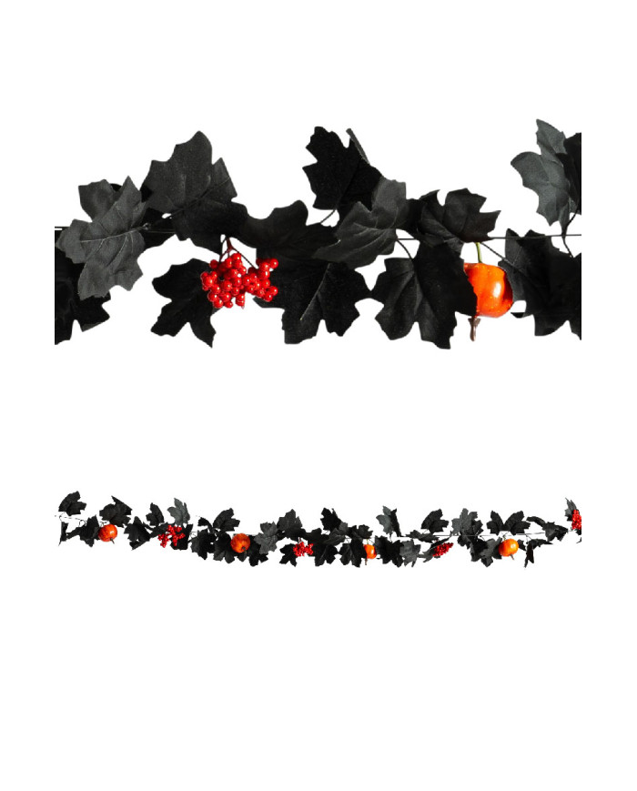 Sarta floral con calabazas y bayas rojas de unos 175 cm de longitud con etiqueta colgante/etiqueta adhesiva