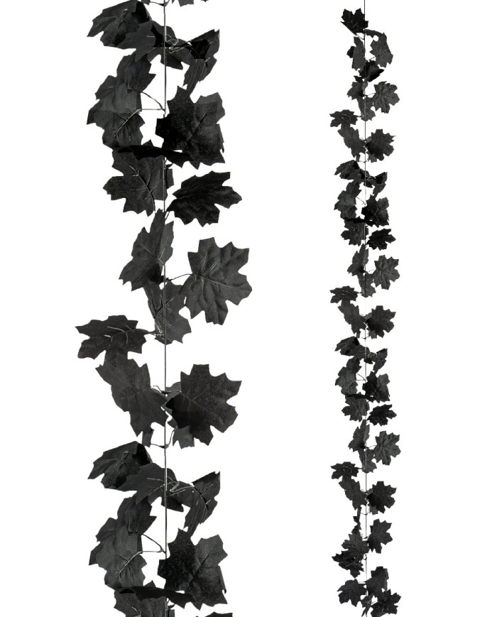 Sarta floral con hojas negras de unos 175 cm de longitud con etiqueta colgante/etiqueta adhesiva