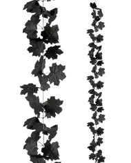 Blumen-Hängeschnur mit schwarzen Blättern L. ca. 175 cm mit Pappschild/Etikett