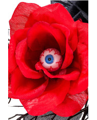 Branch w/black and red roses and eyes h.cm. 40 with hangtag/label