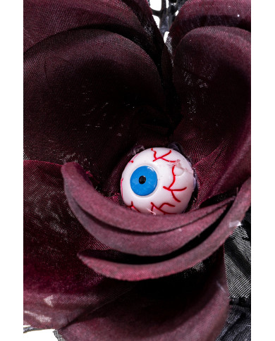 Stelo con rose bordeaux e occhi h.cm.45 ca. con cartellino/etichetta