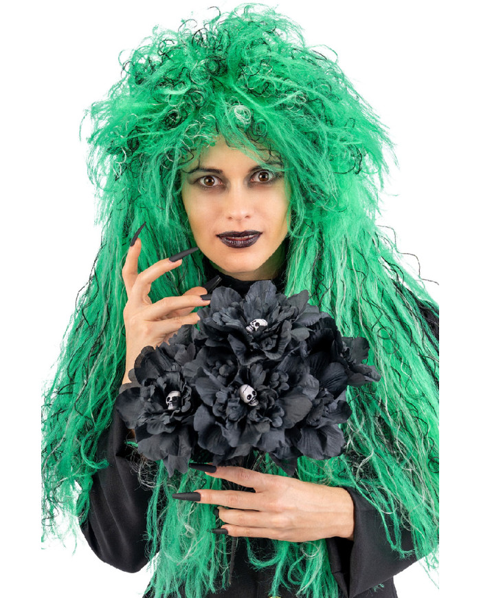 Branch w/black flowers and skulls h.cm.40 with hangtag/label