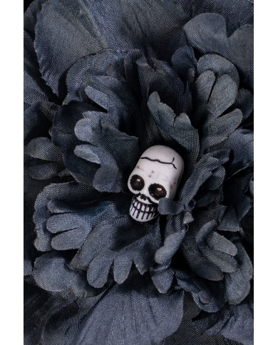 Stelo con fiori neri e teschi h.cm.40 ca. con cartellino/etichetta