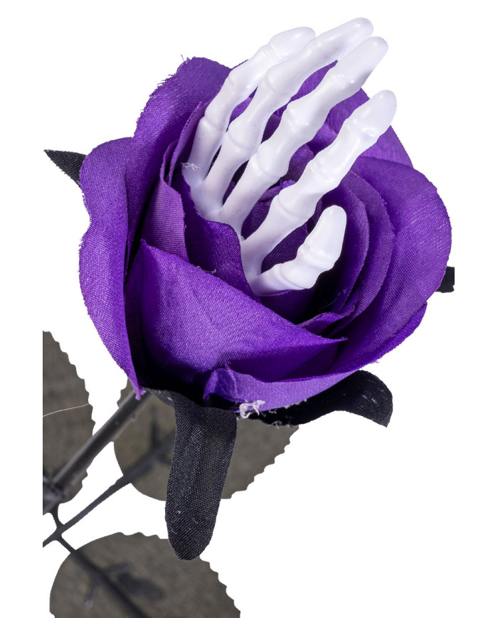 Rosa Halloween mit Skelett Hand H. ca.38 cm versch. Farben mit Pappschild/Etikett