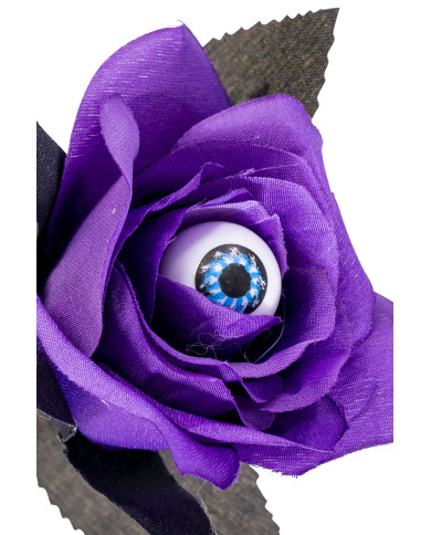 Rose Halloween avec œil h. env. 35 cm couleurs assorties avec étiquette volante / étiquette