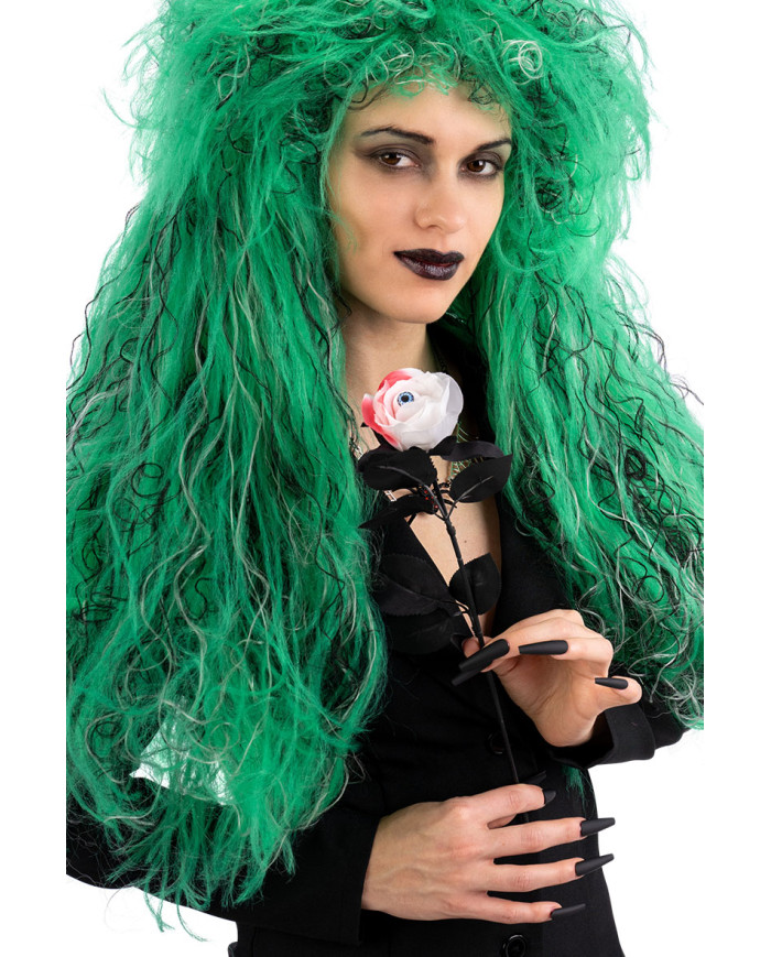 Rosa de Halloween con ojo de unos 35 cm de alto, colores surtidos, con etiqueta colgante/etiqueta adhesiva