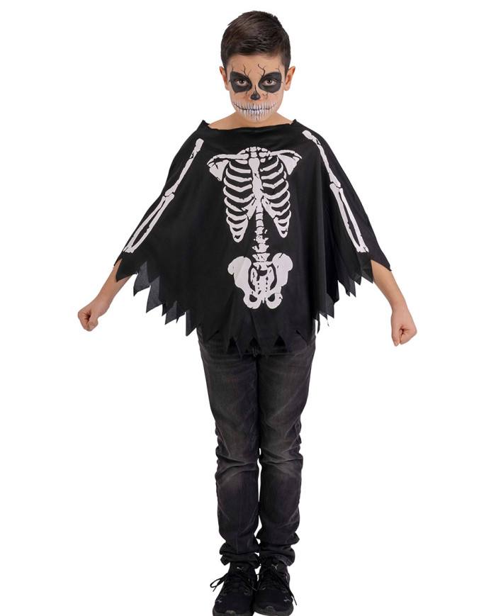 Poncho de esqueleto de jersey, talla única, de unos 55 cm de longitud en bolsa con percha