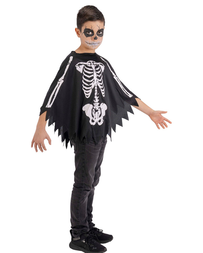 Skeleton jersey poncho one size l.cm.55 in bag w/hook