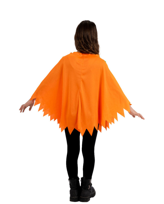 Poncho citrouille en jersey TU l. env. 55 cm dans un sachet avec crochet