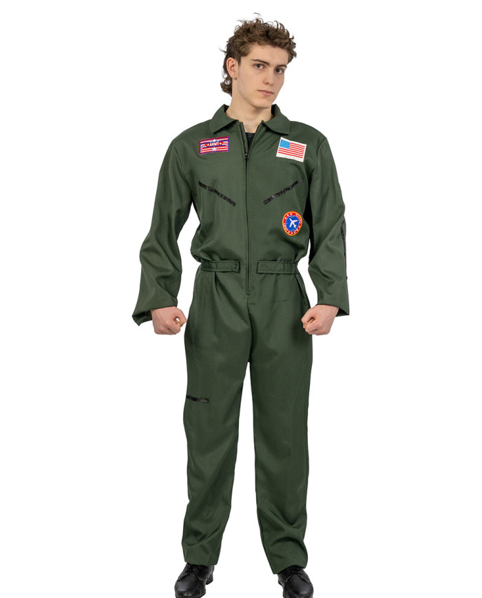 Aviator jumpsuit costume only size (m/l) in bag w/hook