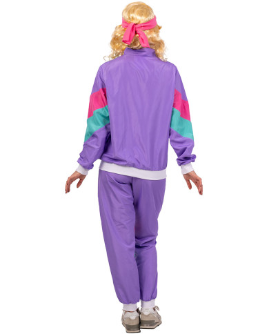 Disfraz mono morado disco años 80 y 90 talla única (S/L) en bolsa con percha