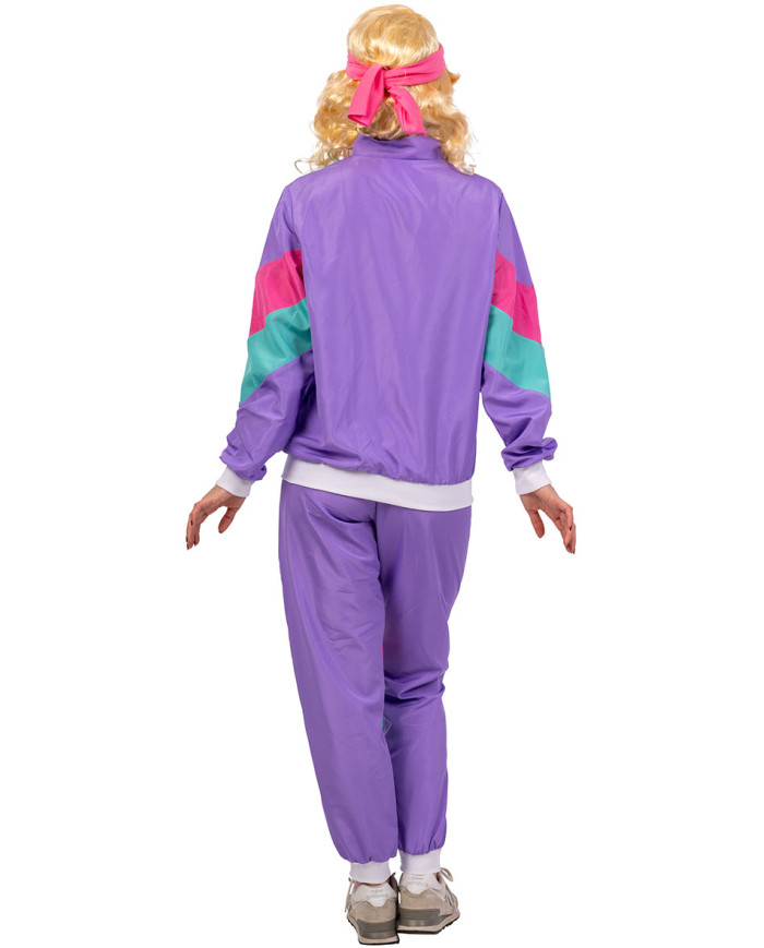 Disfraz mono morado disco años 80 y 90 talla única (S/L) en bolsa con percha