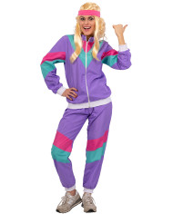 Costume tuta viola disco anni 80 e 90 T.U. (S/L) in busta c/gancio