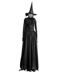 Schwarze Hexe auf Sockel mit Licht,(Batterien enthalten), H. ca. 180 cm mit Pappschild/Etikett