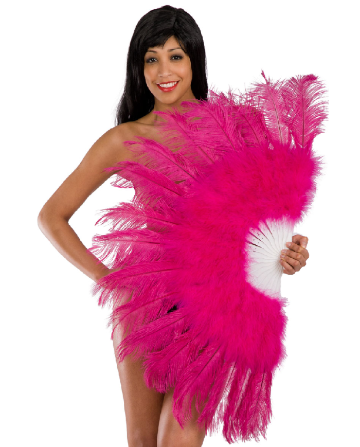 Luxury Fuchsia Feather Fan Cm. 90