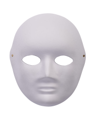 Máscara rostro talla mediana de papel para pintar con etiqueta colgante/etiqueta adhesiva