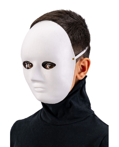 Máscara rostro talla mediana de papel para pintar con etiqueta colgante/etiqueta adhesiva