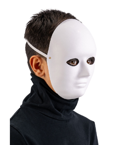 Máscara rostro talla mediana de papel para pintar con etiqueta colgante/etiqueta adhesiva