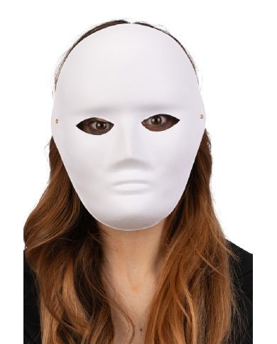 Gesichtsmaske groß aus Papier zum Bemalen mit Pappschild/Etikett Gesichtsmaske groß aus Papier zum Bemalen mit Pappschild/Etikett
