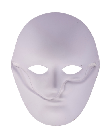 Gesichtsmaske groß aus Papier zum Bemalen mit Pappschild/Etikett Gesichtsmaske groß aus Papier zum Bemalen mit Pappschild/Etikett