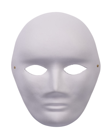 Gesichtsmaske groß aus Papier zum Bemalen mit Pappschild/Etikett Gesichtsmaske groß aus Papier zum Bemalen mit Pappschild/Etikett