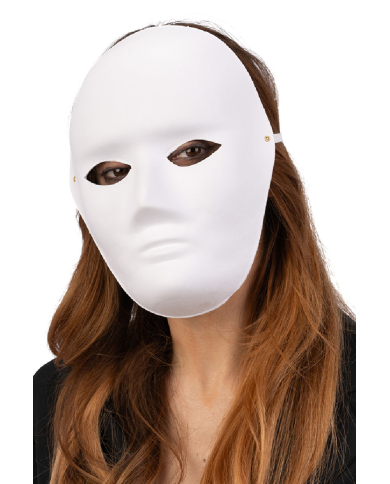 Gesichtsmaske groß aus Papier zum Bemalen mit Pappschild/Etikett Gesichtsmaske groß aus Papier zum Bemalen mit Pappschild/Etikett