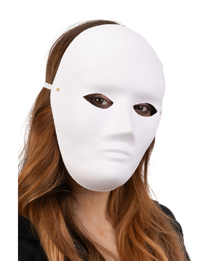 Masque visage de taille grande en papier à peindre avec étiquette volante / étiquette