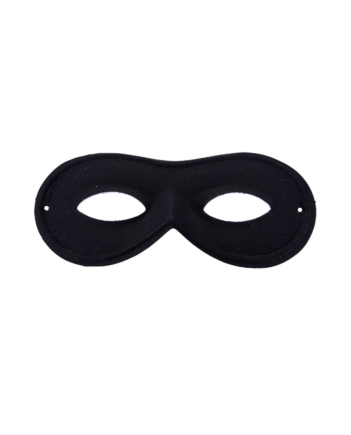 Black fabric mask with hangtag/label