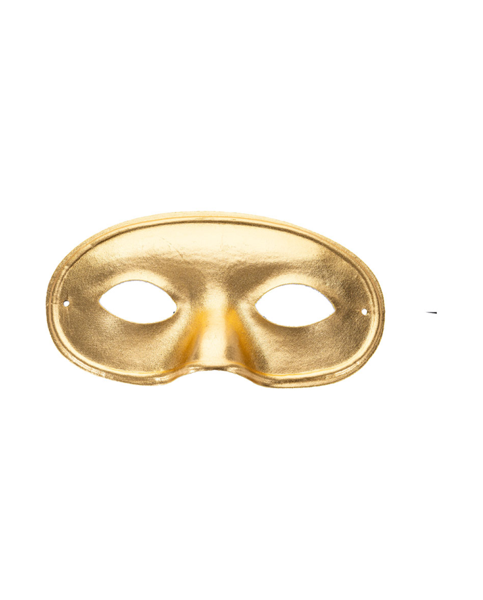 Golden fabric mask with hangtag/label