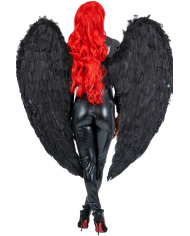 Black feather wings h.cm. 120x120 in bag Black feather wings h.cm. 120x120 in bag