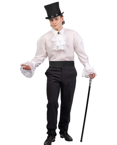 Ensemble collerette blanche et poignets en tissu dans un sachet Ensemble collerette blanche et poignets en tissu dans un sachet