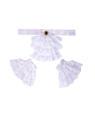 Set w/white gorget and wristbands in bag Set w/white gorget and wristbands in bag