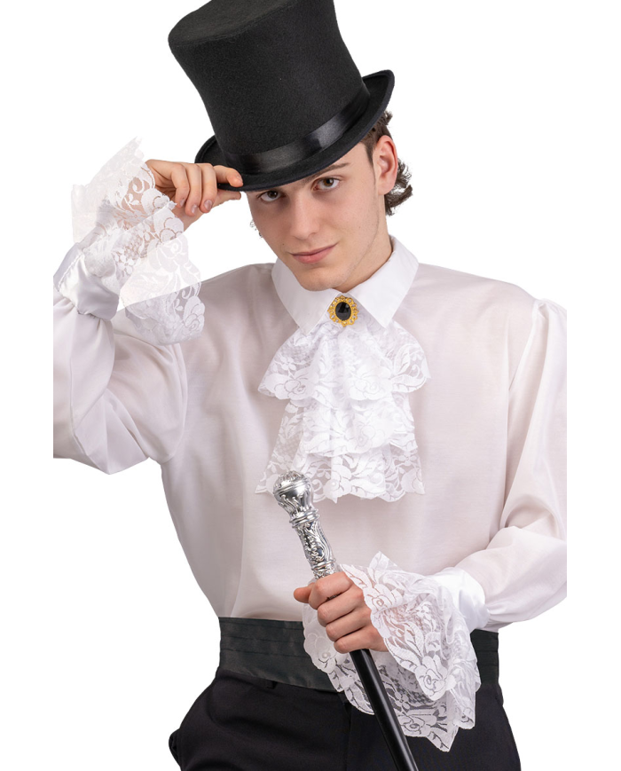 Ensemble collerette blanche et poignets en tissu dans un sachet