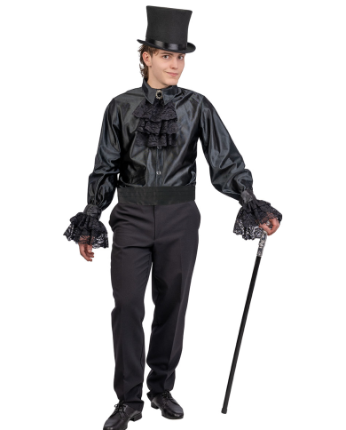 Ensemble collerette noire et poignets en tissu dans un sachet Ensemble collerette noire et poignets en tissu dans un sachet