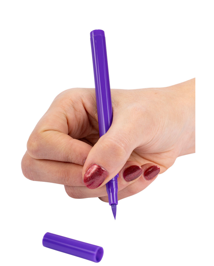 Violet make-up marker pen face/body on card