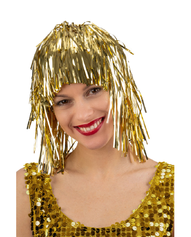 Parrucca metallizzata oro in busta