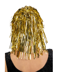 Gold metallic wig in bag