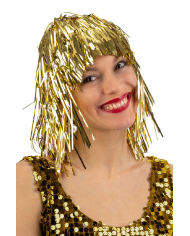 Parrucca metallizzata oro in busta